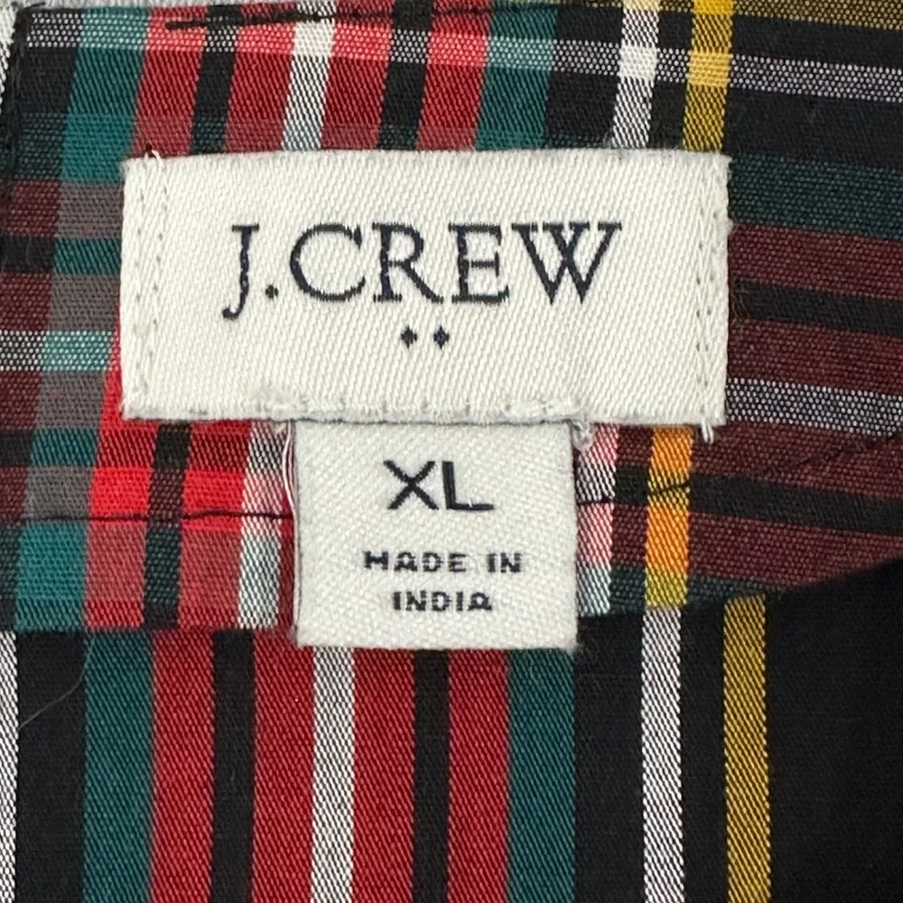 J.CREW Tartan Plain Poplin Classic Preppy Puff Sleeve Top Women’s Size XL - Picture 4 of 6